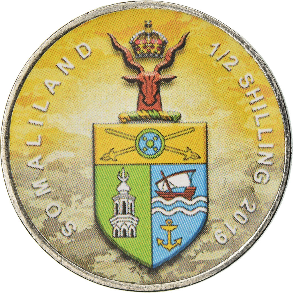 Moeda, Somalilândia, 1/2 Shilling, 2019, Motos - 100 ans - 1930, MS(63), Aço