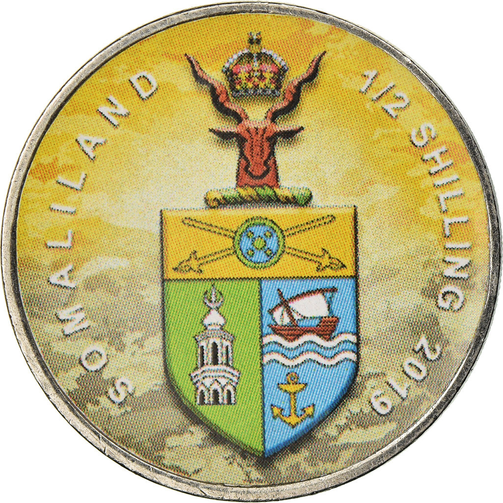 Moeda, Somalilândia, 1/2 Shilling, 2019, Motos - 100 ans - 1960, MS(63), Aço