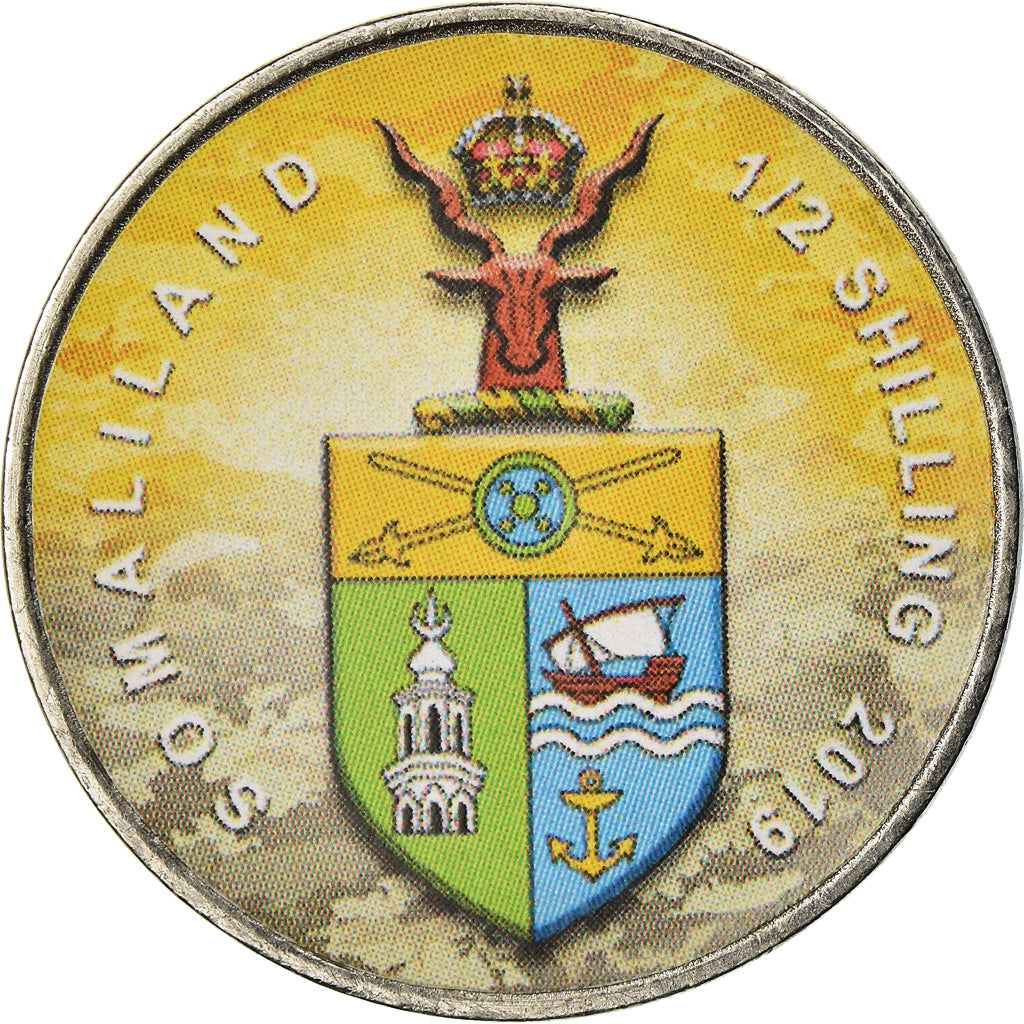 Coin, Somaliland, 1/2 Shilling, 2019, Motos - 100 ans - 1970, MS(63), Stainless