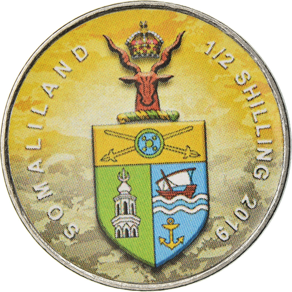 Coin, Somaliland, 1/2 Shilling, 2019, Motos - 100 ans - 1970, MS(63), Stainless