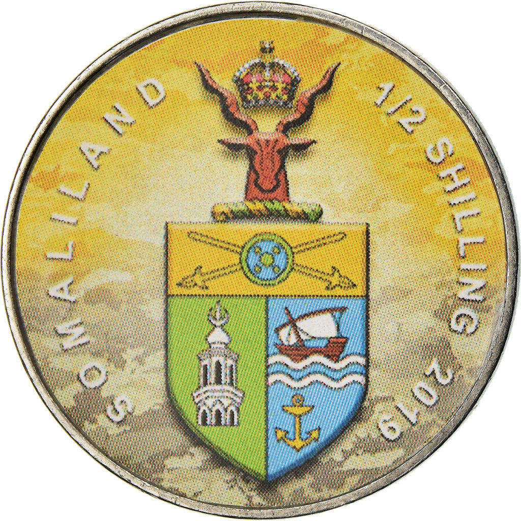 Moeda, Somalilândia, 1/2 Shilling, 2019, Motos - 100 ans - 1970, MS(63), Aço
