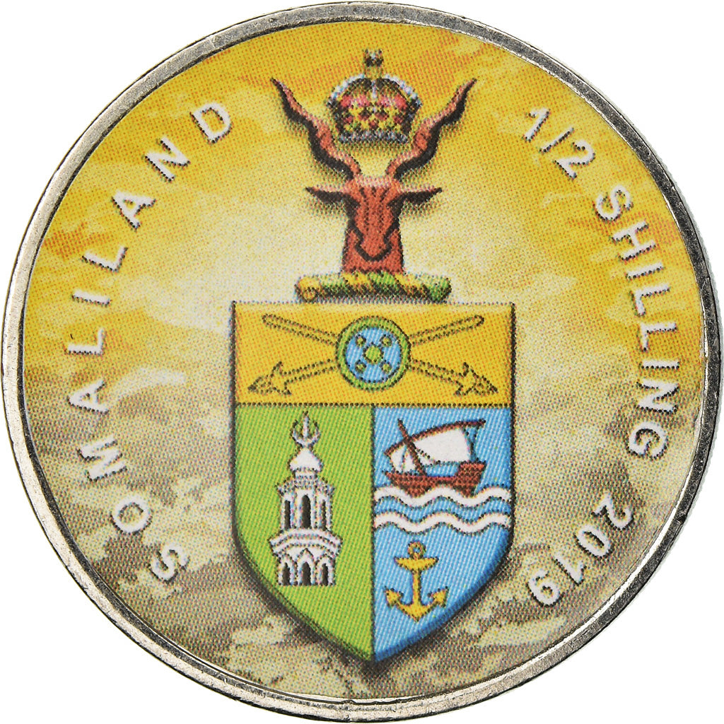 Coin, Somaliland, 1/2 Shilling, 2019, Motos - 100 ans - 1990, MS(63), Stainless