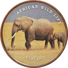Coin, Somaliland, Shilling, 2018, Faune africaine - Eléphant, MS(63), Stainless
