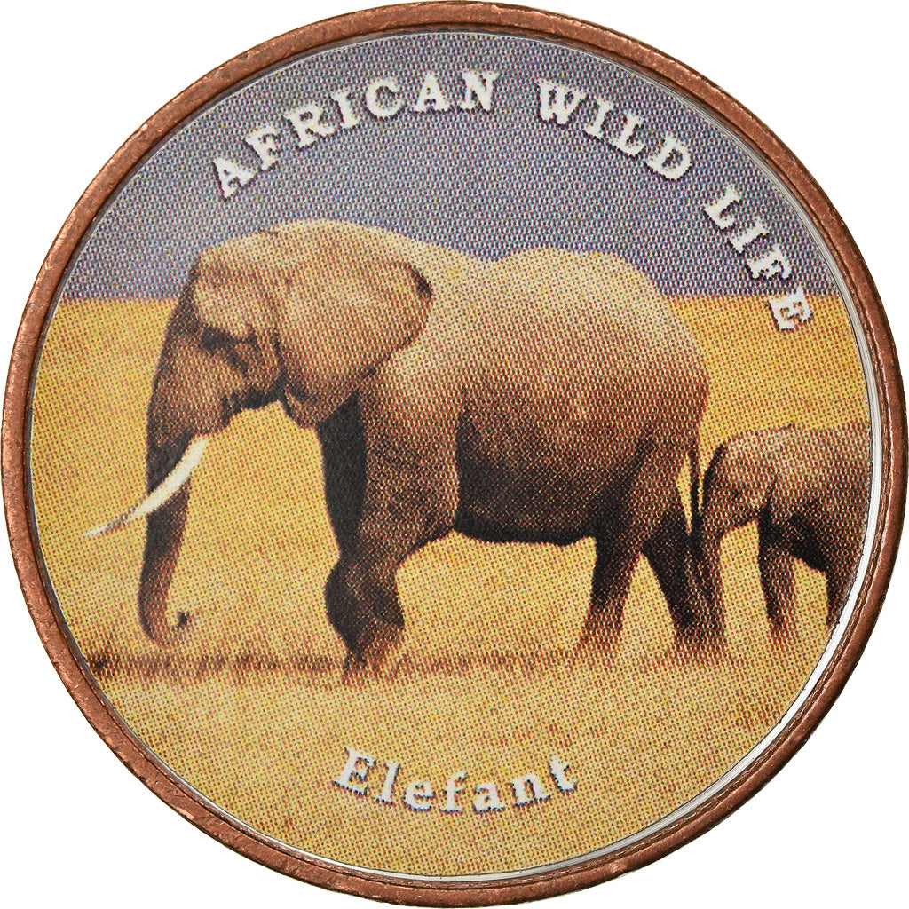 Coin, Somaliland, Shilling, 2018, Faune africaine - Eléphant, MS(63), Stainless