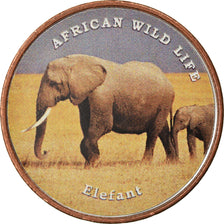 Coin, Somaliland, Shilling, 2018, Faune africaine - Eléphant, MS(63), Stainless
