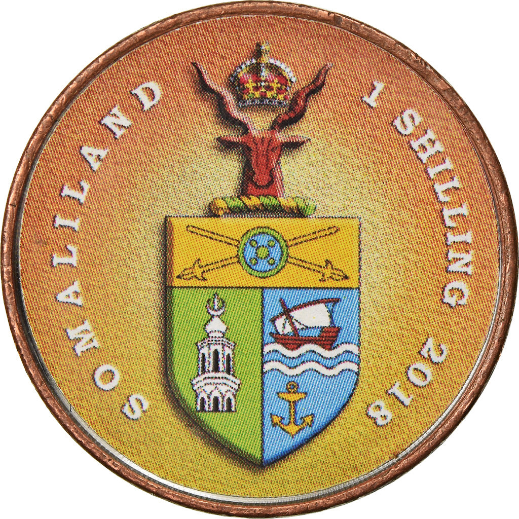 Coin, Somaliland, Shilling, 2018, Faune africaine - Lion, MS(63), Stainless