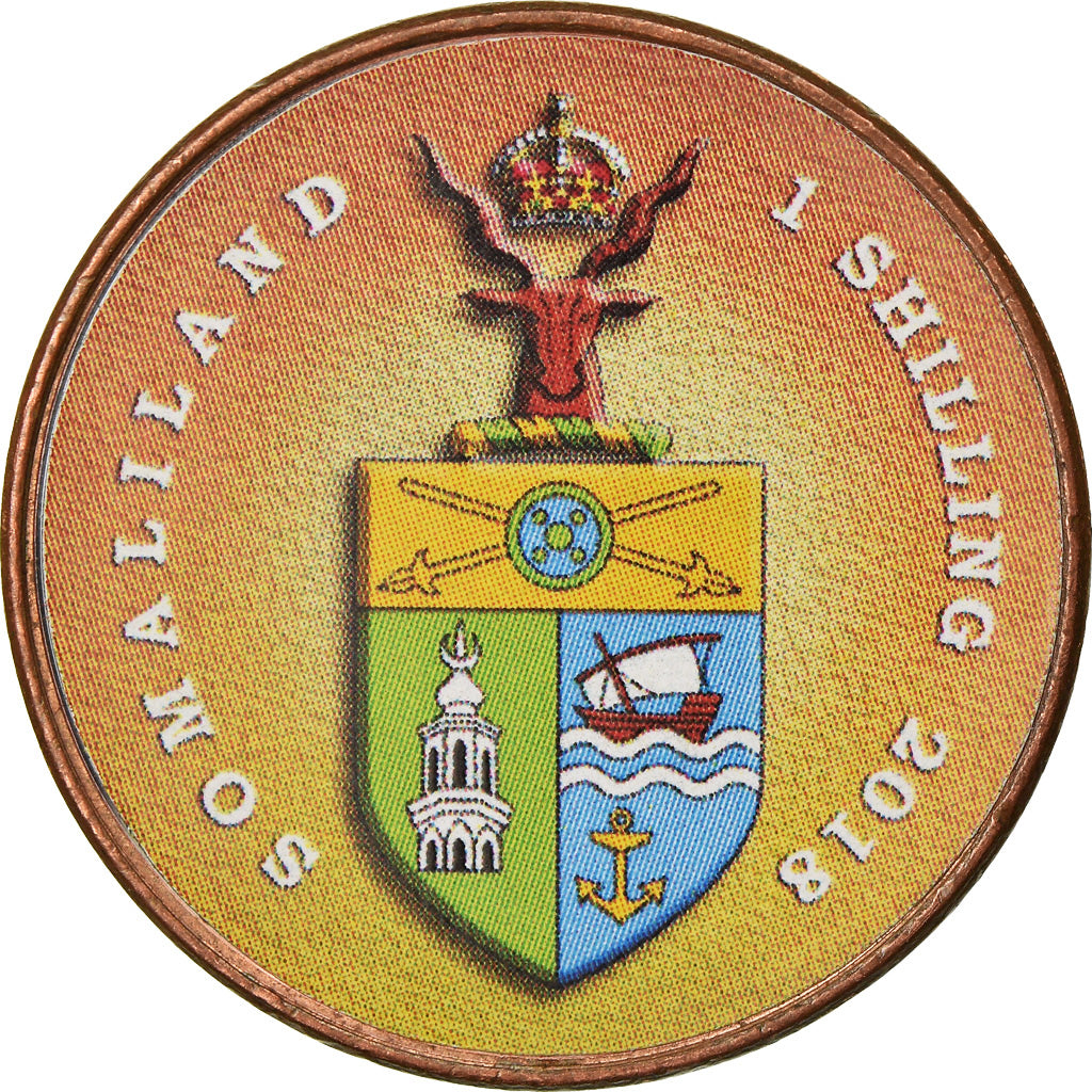 Coin, Somaliland, Shilling, 2018, Faune africaine - Girafe, MS(63), Stainless