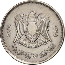 Coin, Libya, 10 Dirhams, 1975, AU(50-53), Copper-Nickel Clad Steel, KM:14
