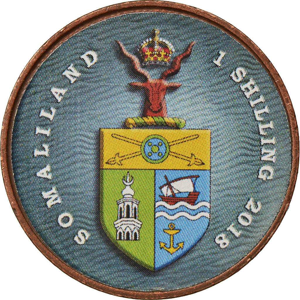 Coin, Somaliland, Shilling, 2018, Vie sous-marine - Raie pastenague à points