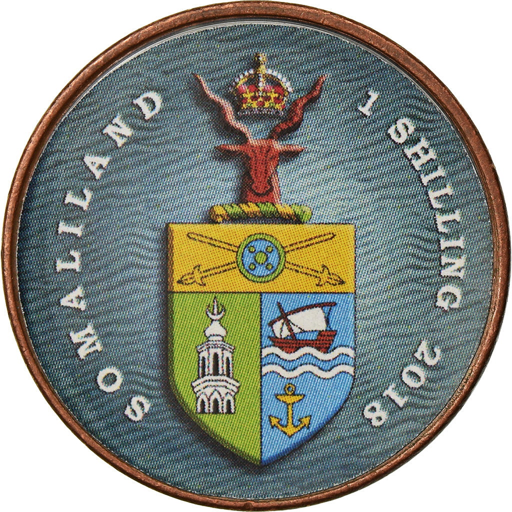 Coin, Somaliland, Shilling, 2018, Vie sous-marine - Raie pastenague à points
