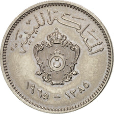 Libya, Idris I, 10 Milliemes, 1965, AU(50-53), Copper-nickel, KM:8