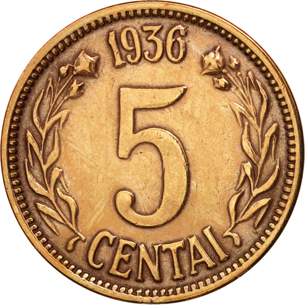 Lithuania, 5 Centai, 1936, TTB, Bronze, KM:81