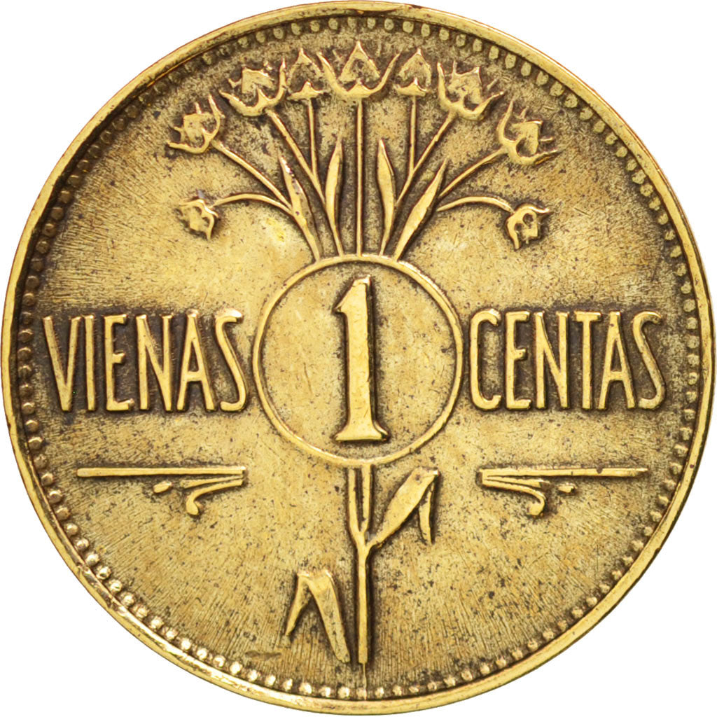 Lithuania, Centas, 1925, King's Norton, AU(50-53), Aluminum-Bronze, KM:71