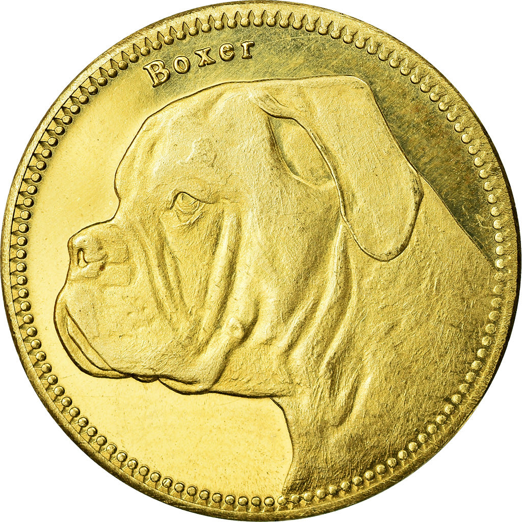 Coin, Somaliland, 5 Shillings, 2019, Chiens - Boxer, MS(63), Brass