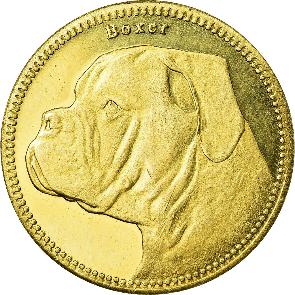 Coin, Somaliland, 5 Shillings, 2019, Chiens - Boxer, MS(63), Brass
