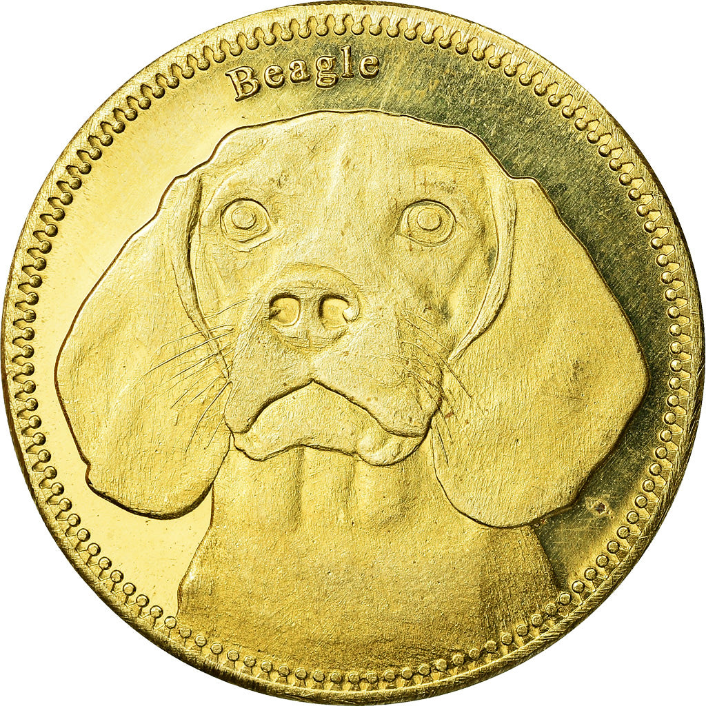 Coin, Somaliland, 5 Shillings, 2019, Chiens - Beagle, MS(63), Brass