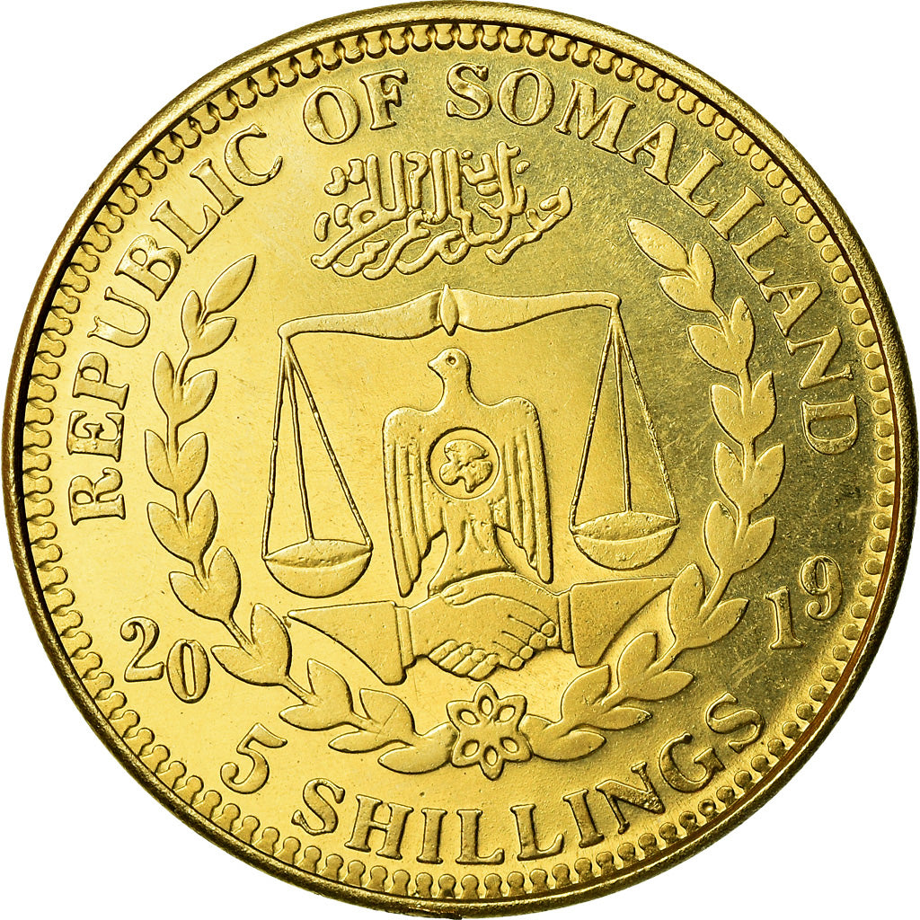 Coin, Somaliland, 5 Shillings, 2019, Chiens - American staffordshire terrier