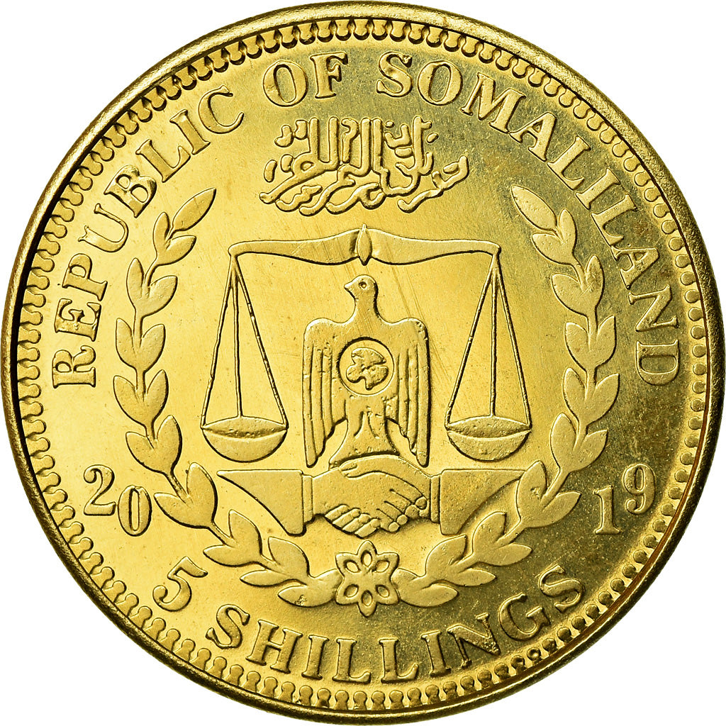 Coin, Somaliland, 5 Shillings, 2019, Chiens - American staffordshire terrier