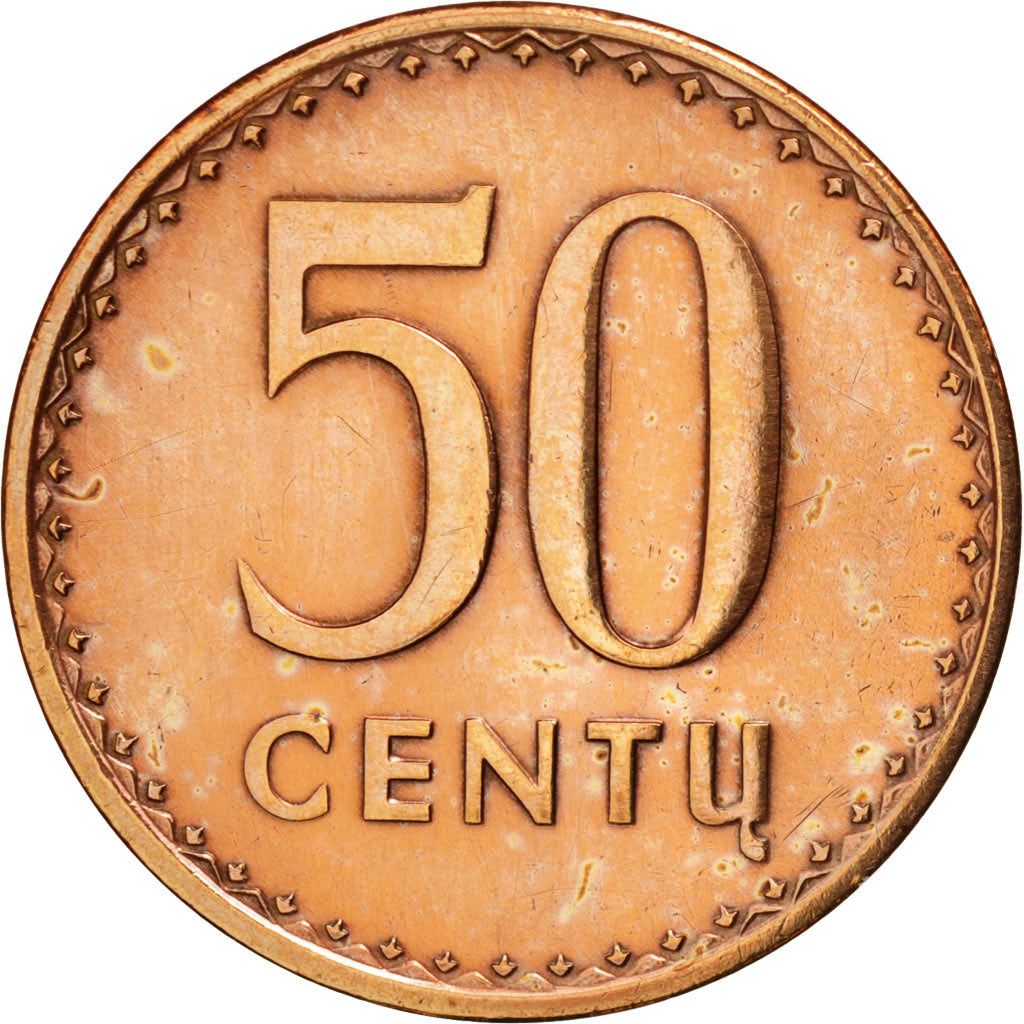 Lithuania, 50 Centu, 1991, AU(50-53), Bronze, KM:90