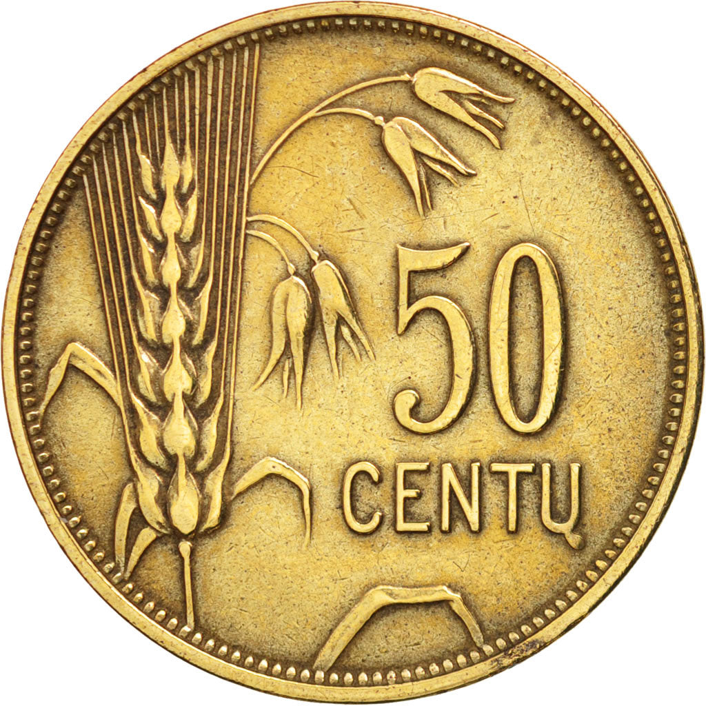 Lithuania, 50 Centu, 1925, King's Norton, EF(40-45), Aluminum-Bronze, KM:75