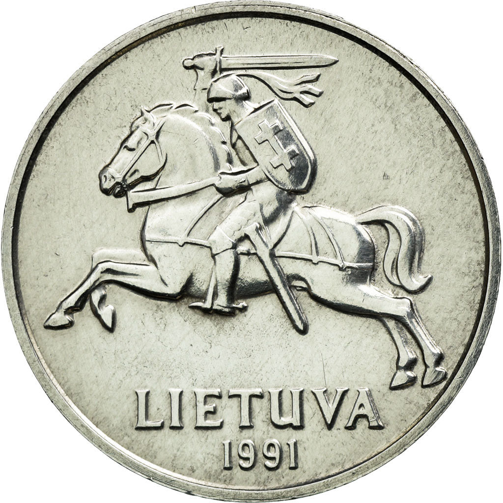 Coin, Lithuania, 5 Centai, 1991, AU(55-58), Aluminum, KM:87