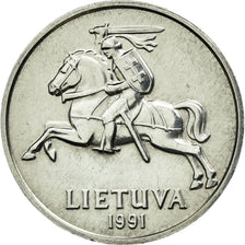 Coin, Lithuania, 5 Centai, 1991, AU(55-58), Aluminum, KM:87