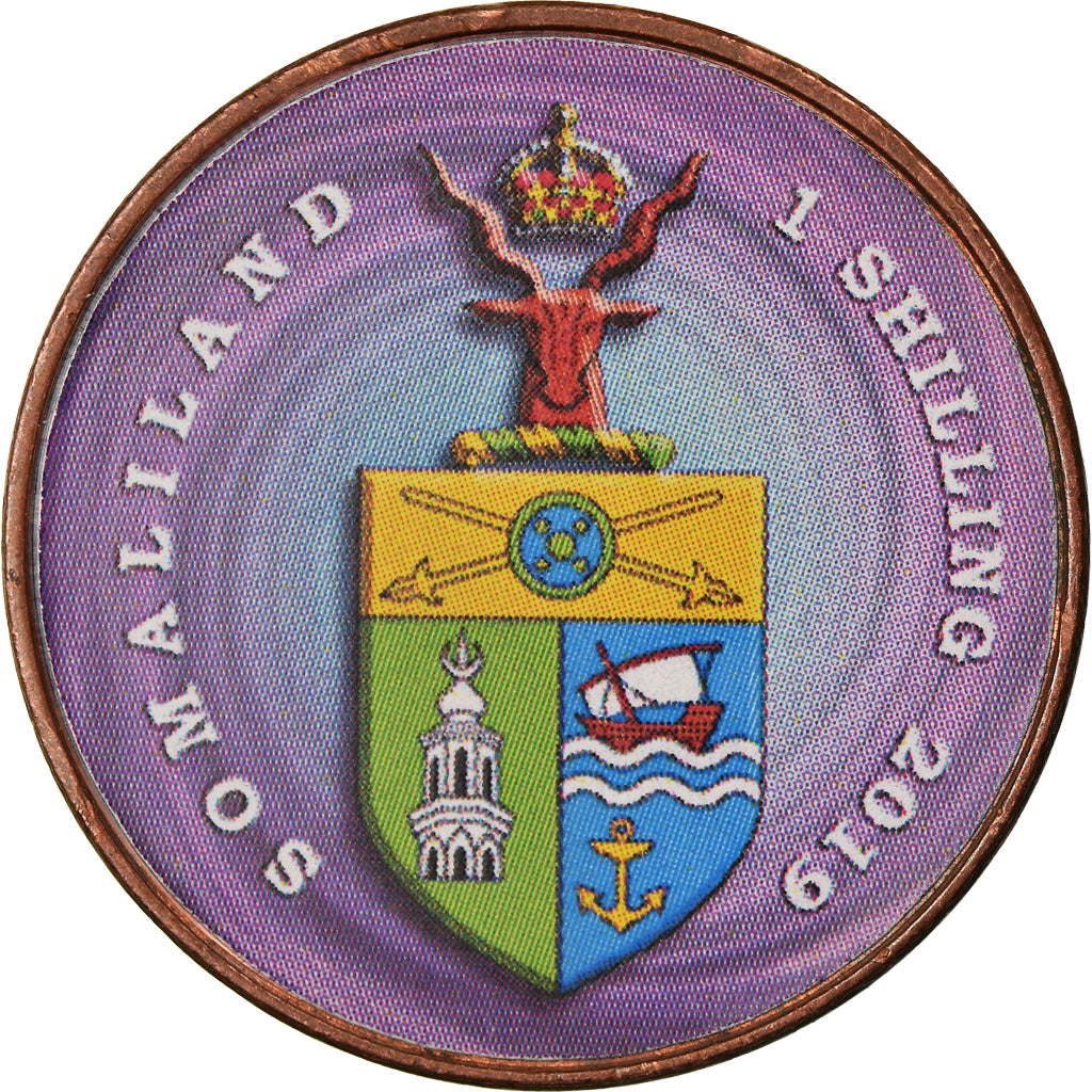 Coin, Somaliland, Shilling, 2019, Fleurs - Oiseau de paradis, MS(63), Stainless