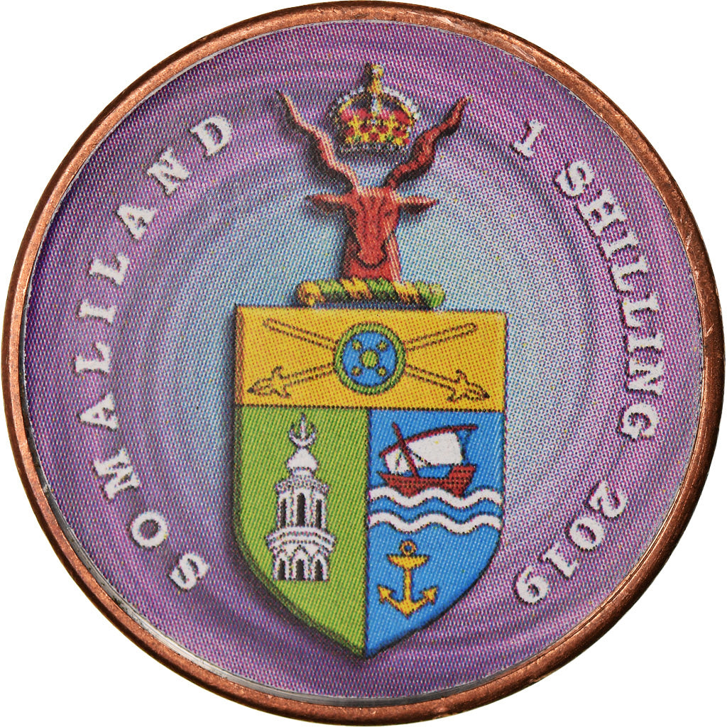 Coin, Somaliland, Shilling, 2019, Fleurs - Oiseau de paradis, MS(63), Stainless
