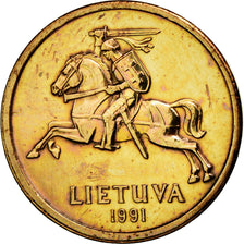 Coin, Lithuania, 20 Centu, 1991, AU(55-58), Bronze, KM:89