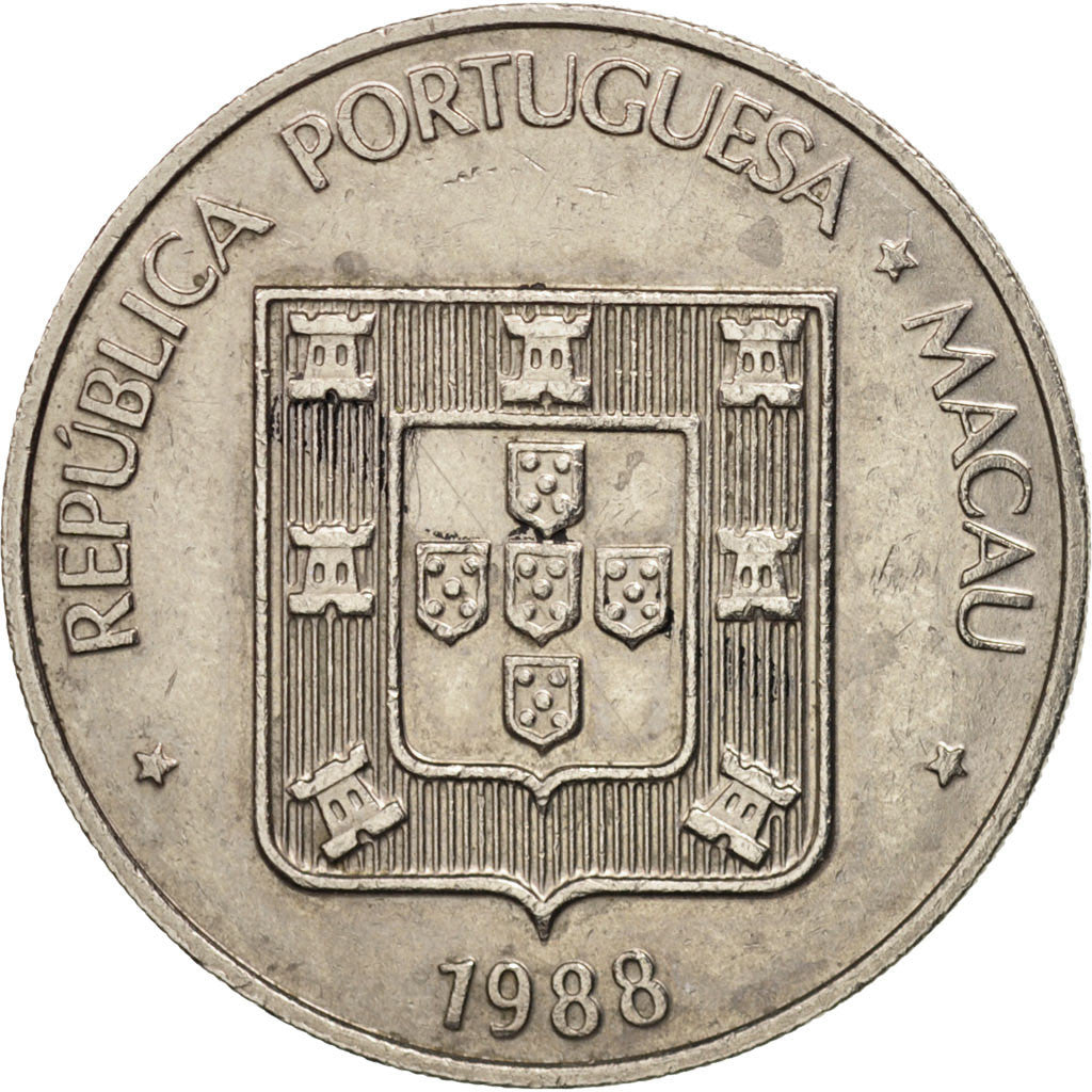 Macao, 5 Patacas, 1988, Singapore Mint, AU(50-53), Copper-nickel, KM:24.1