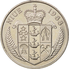 Coin, Niue, Elizabeth II, 5 Dollars, 1988, AU(55-58), Copper-nickel, KM:12