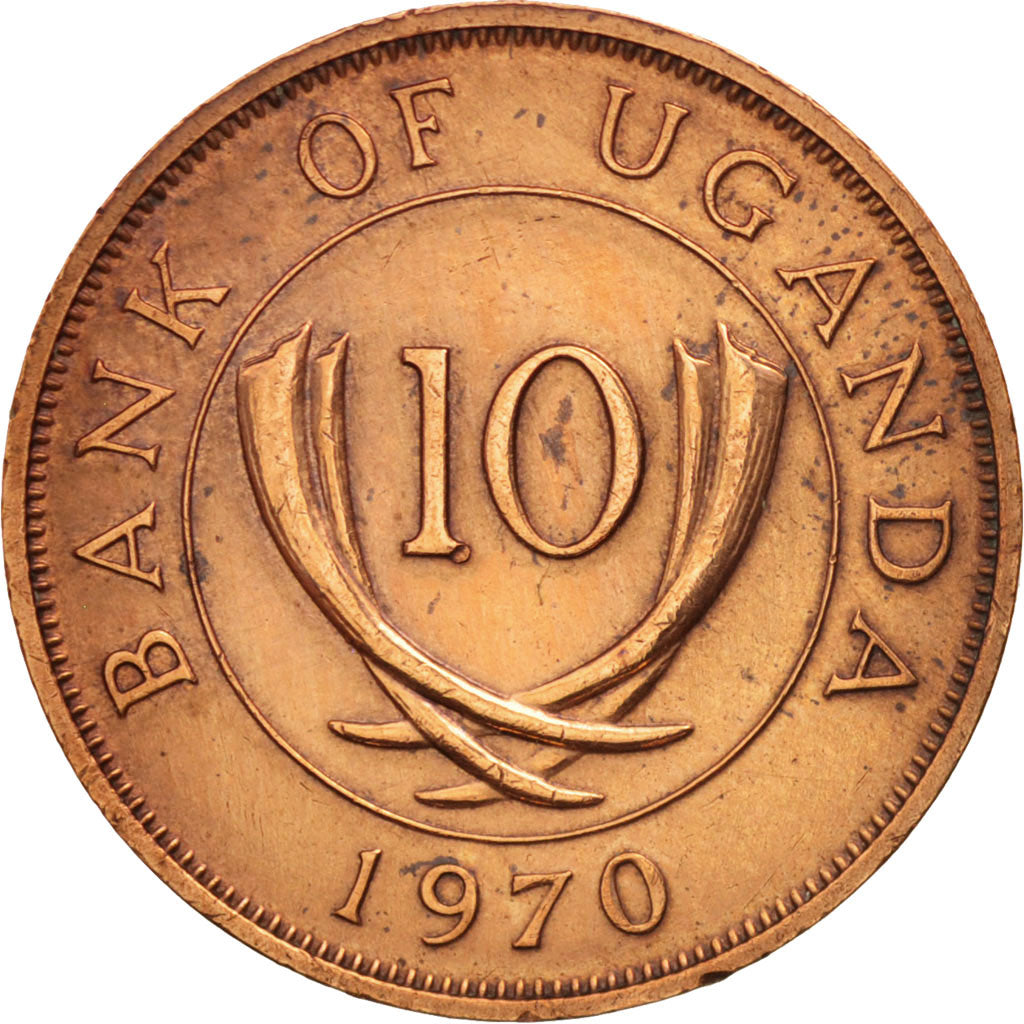 Uganda, 10 Cents, 1970, EF(40-45), Bronze, KM:2
