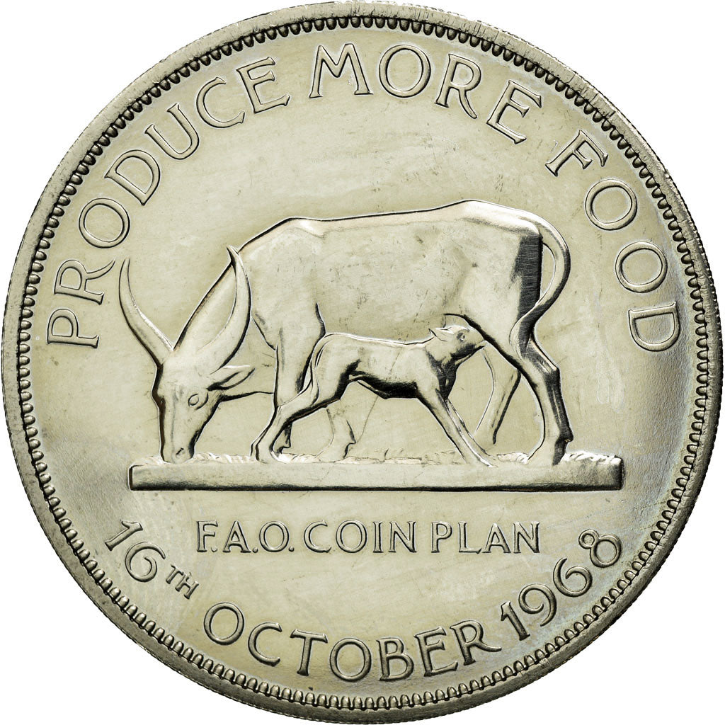 Coin, Uganda, 5 Shillings, 1968, AU(55-58), Copper-nickel, KM:7