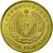 Coin, Uzbekistan, 5 Tiyin, 1994, AU(55-58), Brass plated steel, KM:3.2