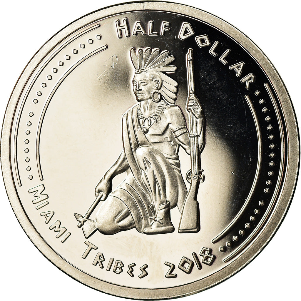 Moneda, Estados Unidos, 1/2 Dollar, 2018, U.S. Mint, Miami Tribes, SC, Cobre -