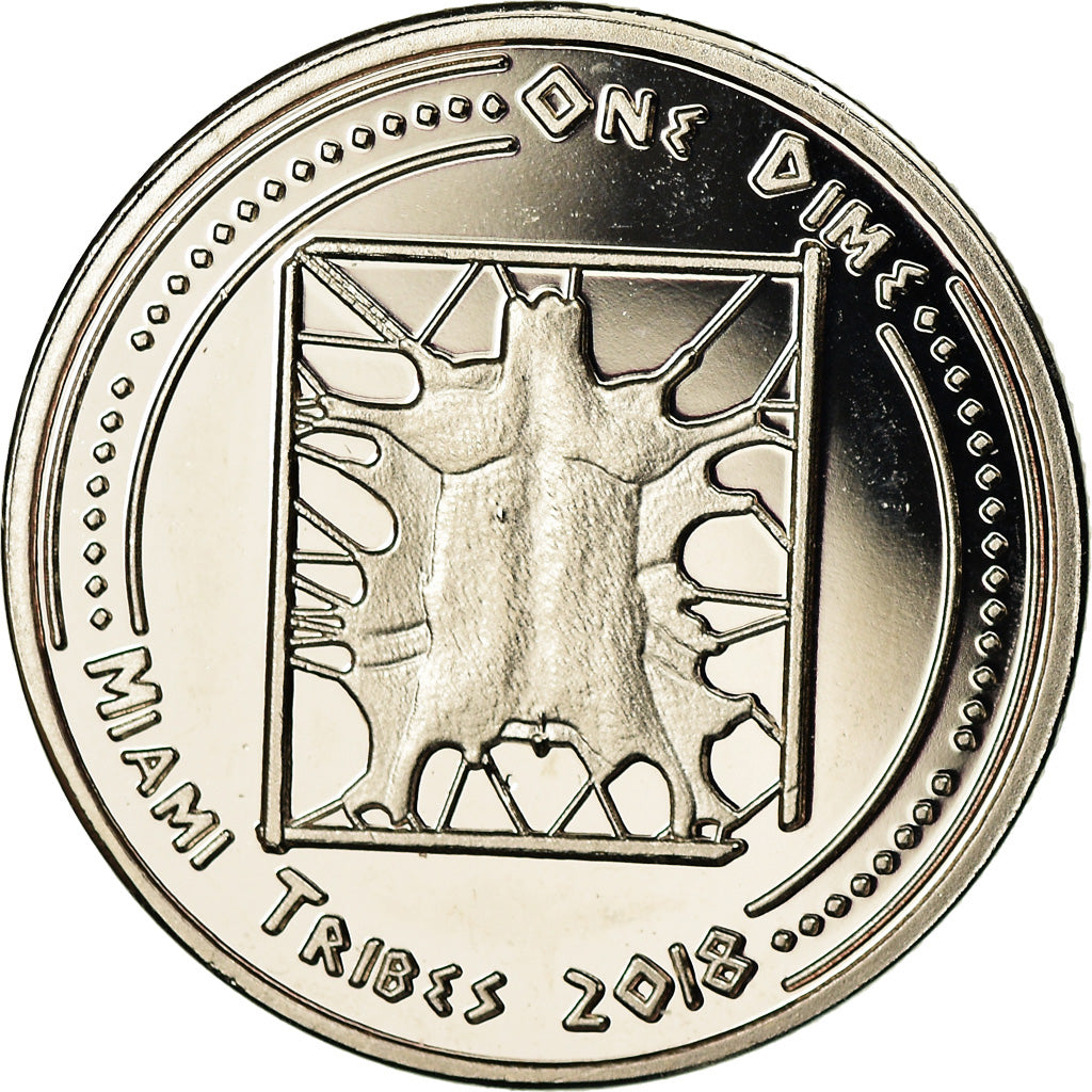 Coin, United States, Dime, 2018, U.S. Mint, Miami Tribes, MS(63), Copper-nickel
