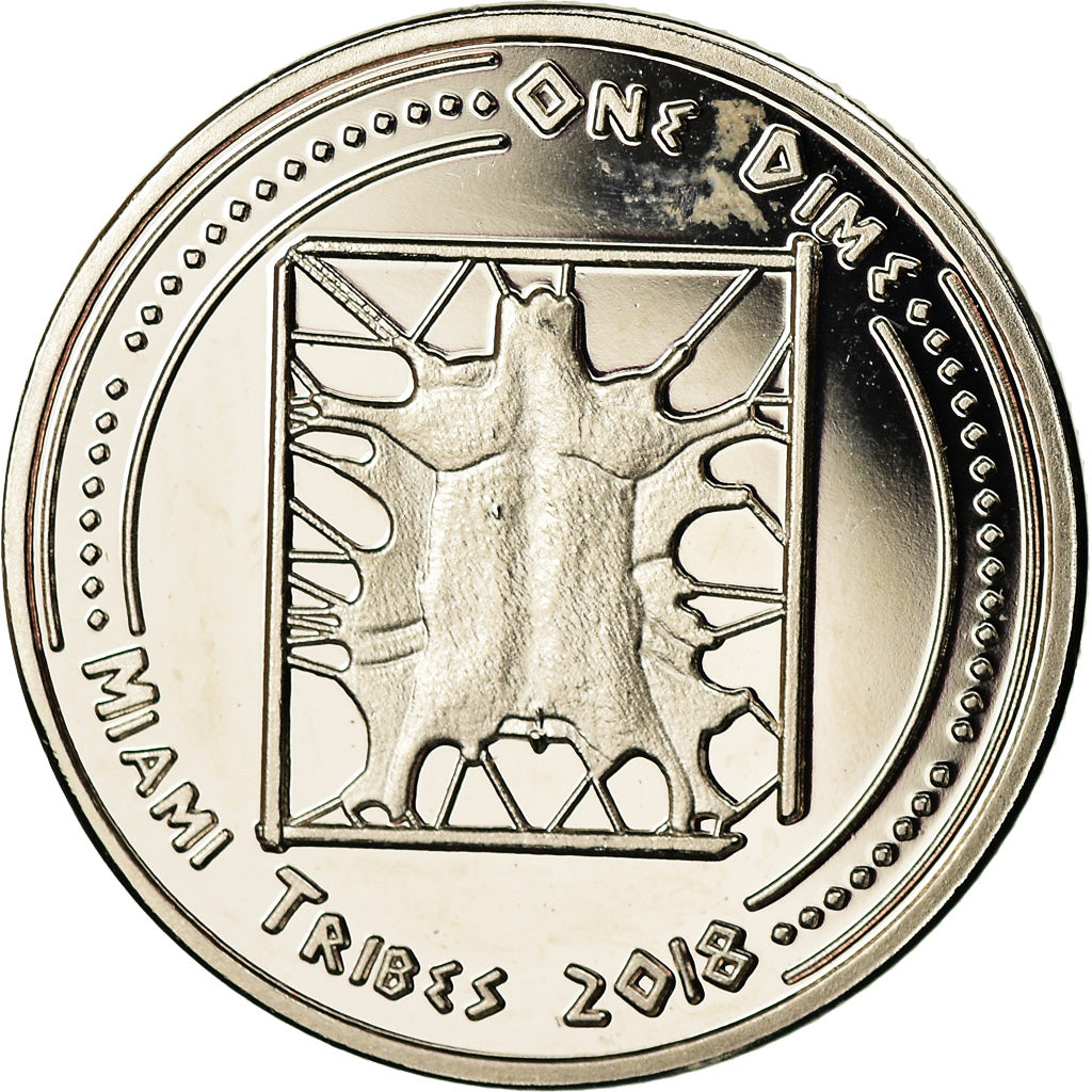 Coin, United States, Dime, 2018, U.S. Mint, Miami Tribes, MS(63), Copper-nickel