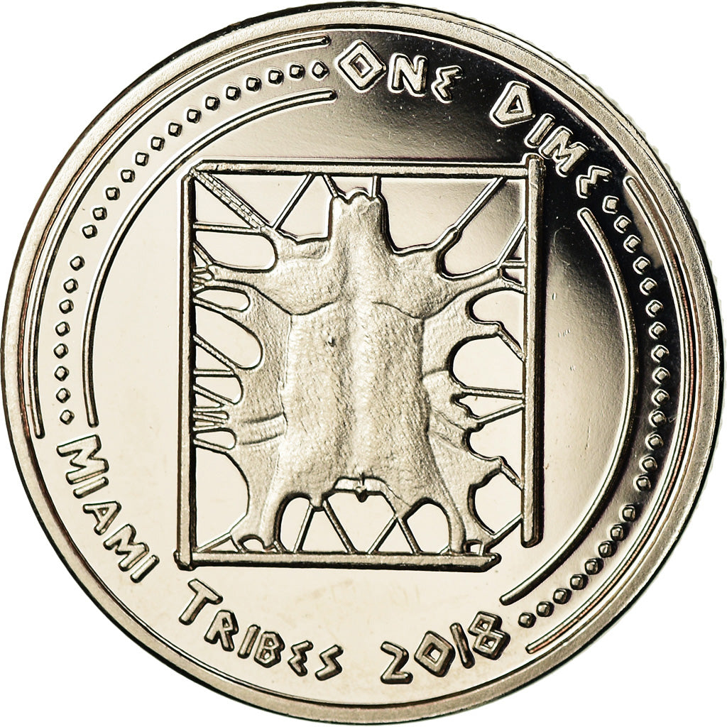Coin, United States, Dime, 2018, U.S. Mint, Miami Tribes, MS(63), Copper-nickel