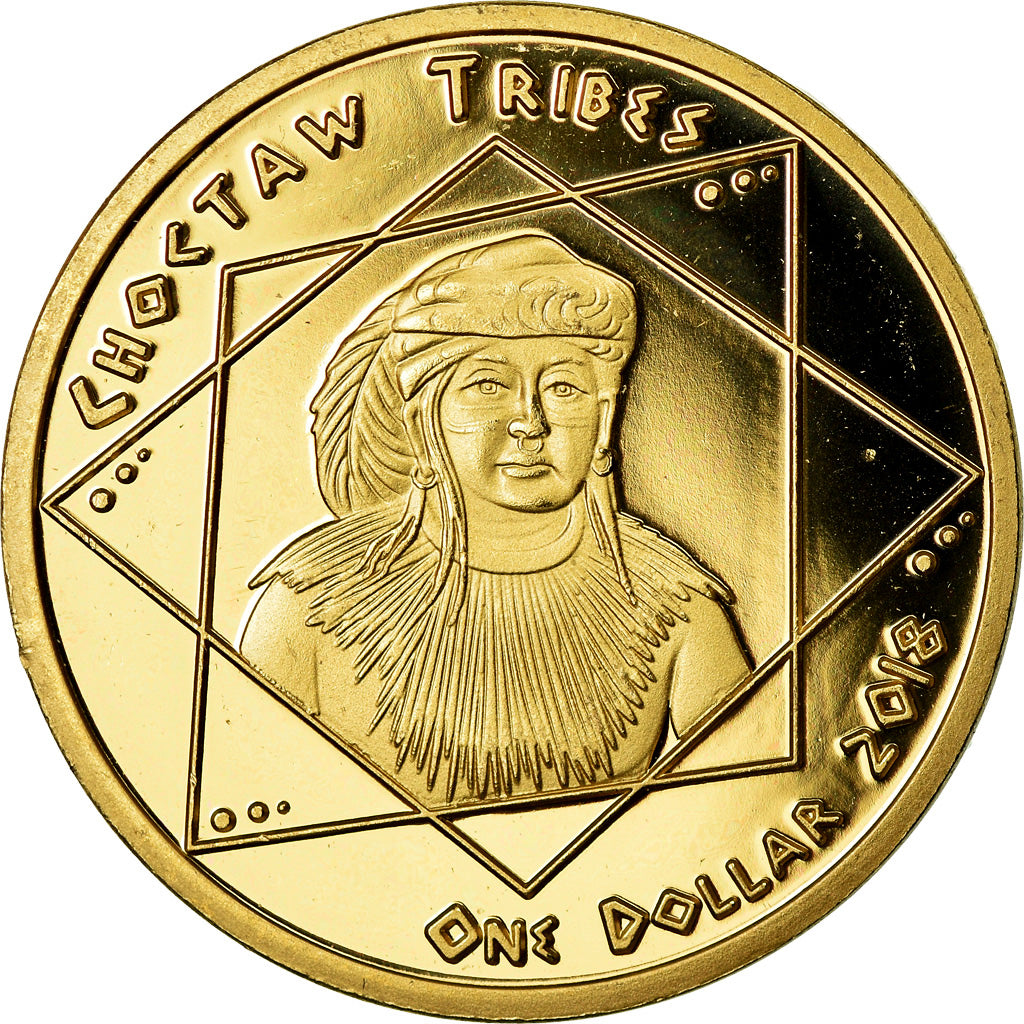 Monnaie, États-Unis, Dollar, 2018, U.S. Mint, Tribu Chocktaw, SPL, Laiton