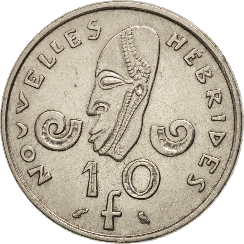 New Hebrides, 10 Francs, 1973, Paris, AU(50-53), Nickel, KM:2.2