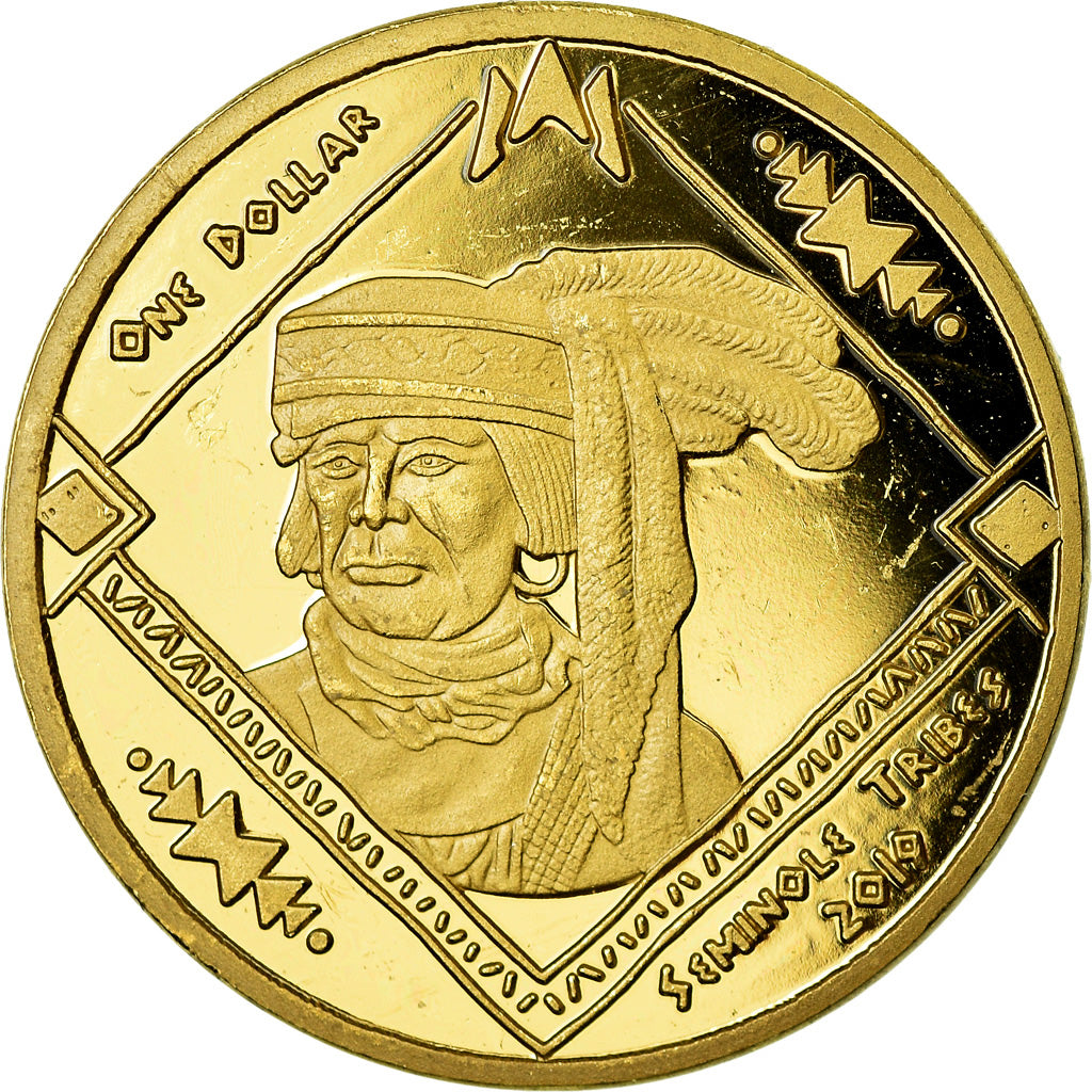 Moneta, Stati Uniti, Dollar, 2019, U.S. Mint, Tribu Séminole, SPL, Ottone