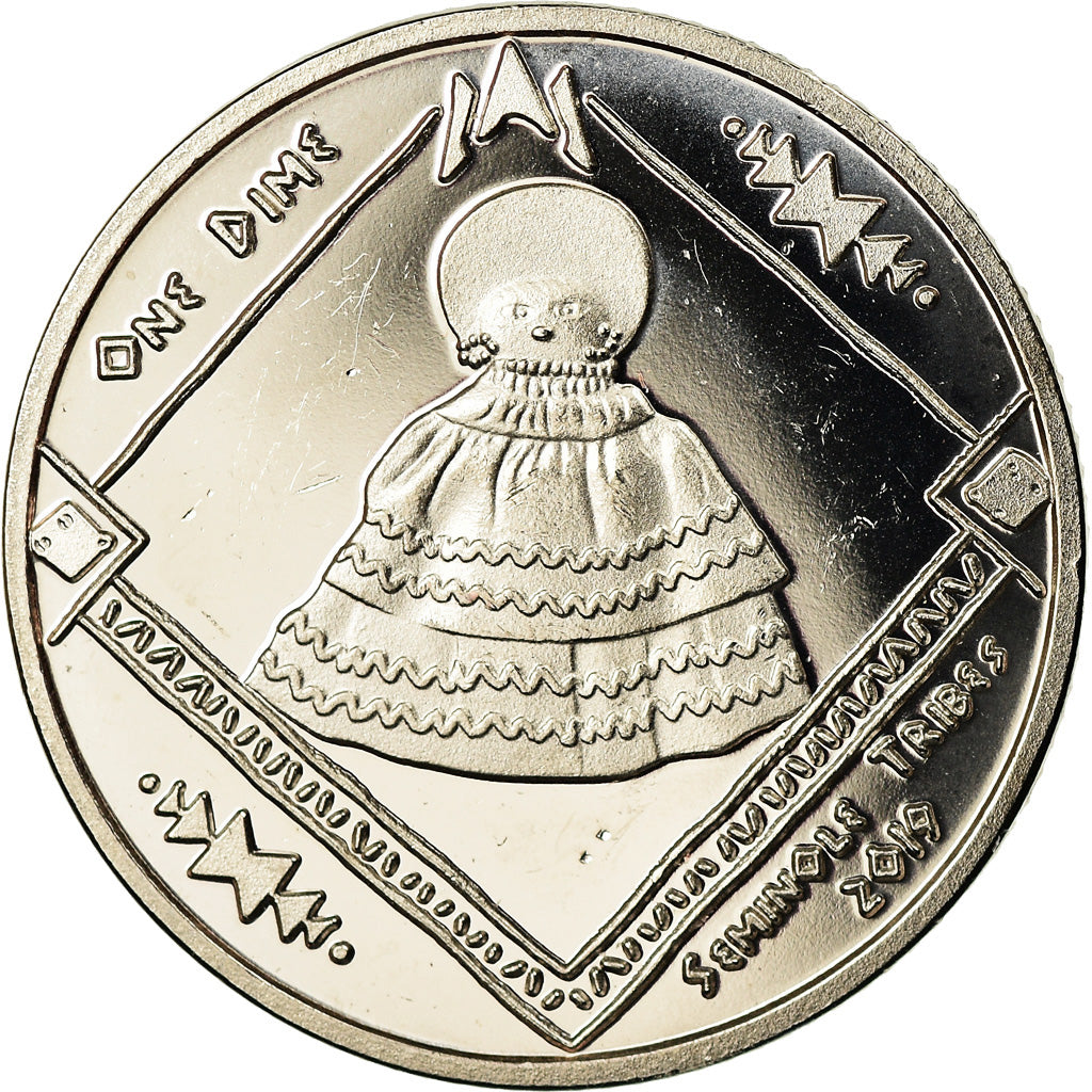 Coin, United States, Dime, 2019, U.S. Mint, Tribu Séminole, MS(63)