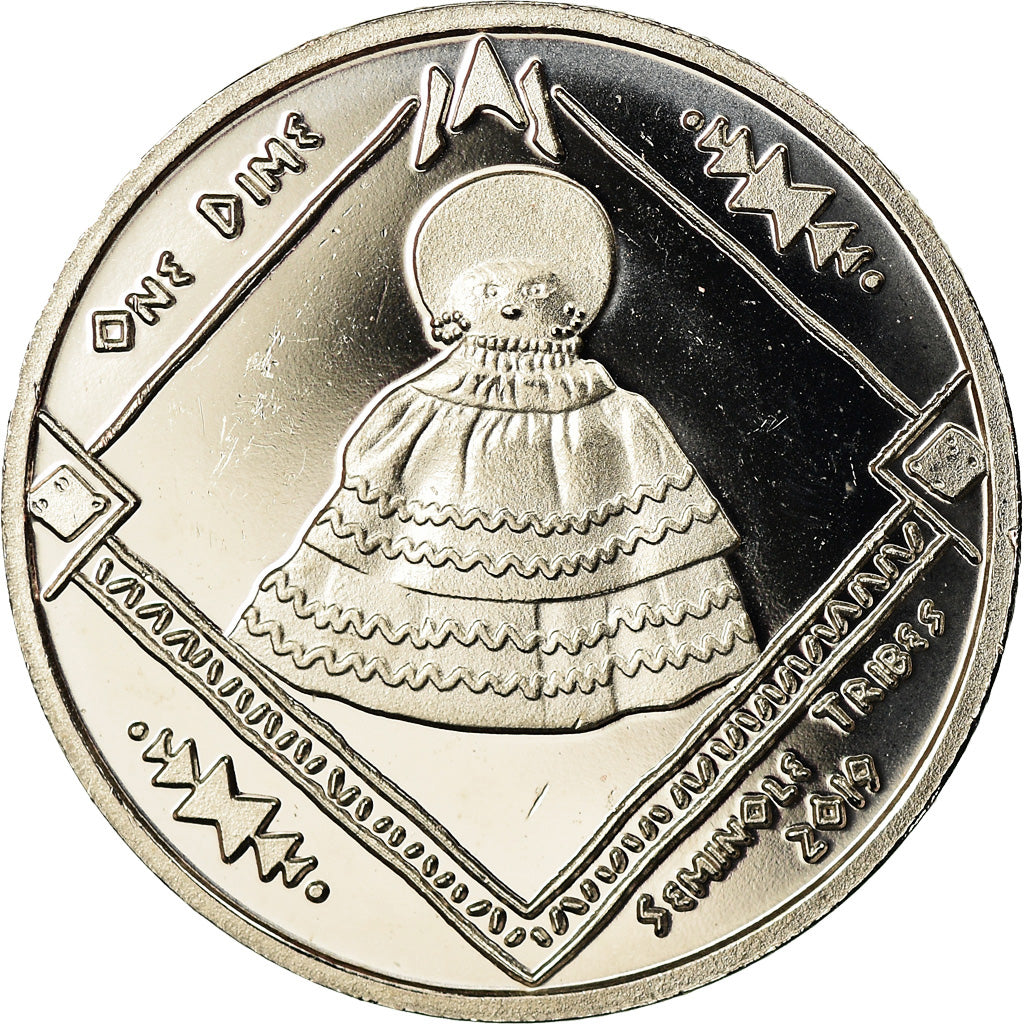 Coin, United States, Dime, 2019, U.S. Mint, Tribu Séminole, MS(63)