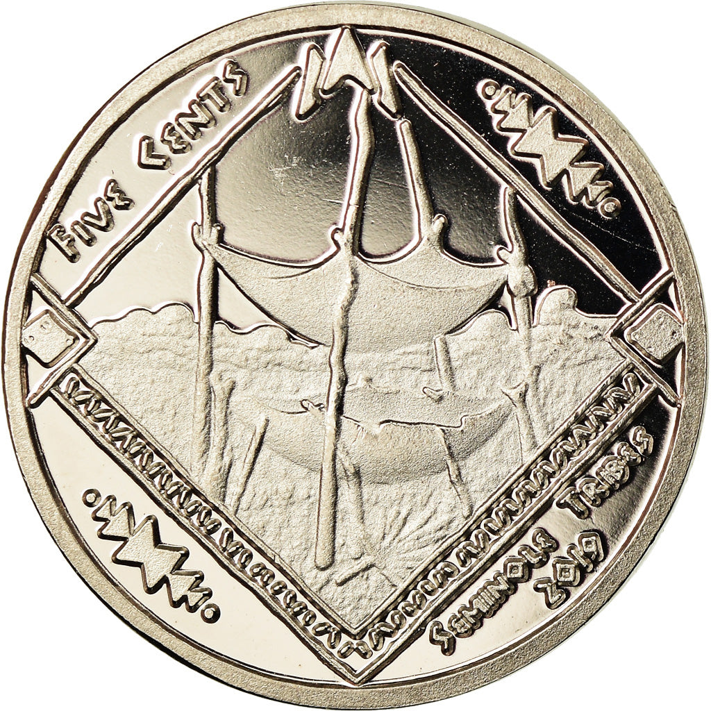 Monnaie, États-Unis, 5 Cents, 2019, U.S. Mint, Tribu Séminole, SPL