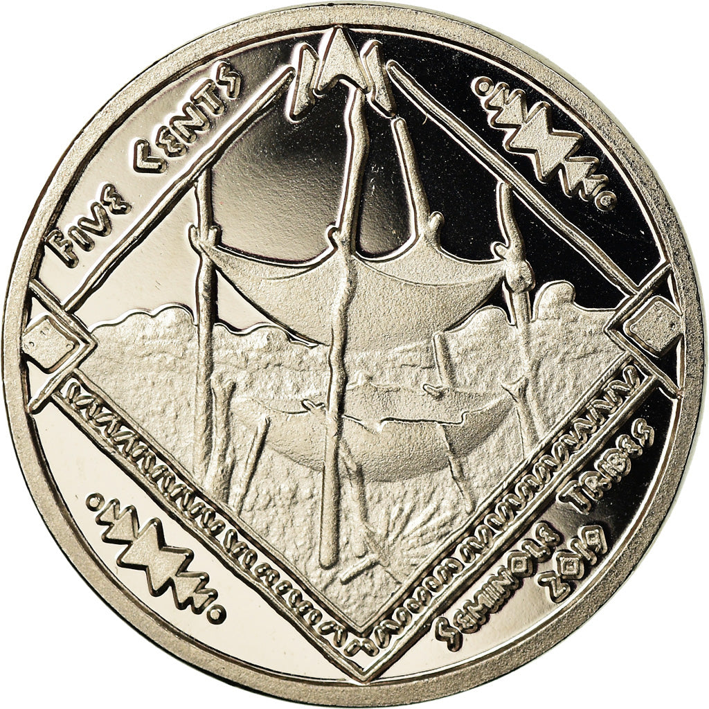 Moneta, Stati Uniti, 5 Cents, 2019, U.S. Mint, Tribu Séminole, SPL, Rame-nichel