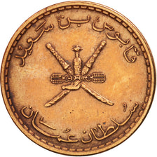 Oman, Qabus bin Sa'id, 5 Baisa, 1975, British Royal Mint, AU(55-58),Bronze,KM 50