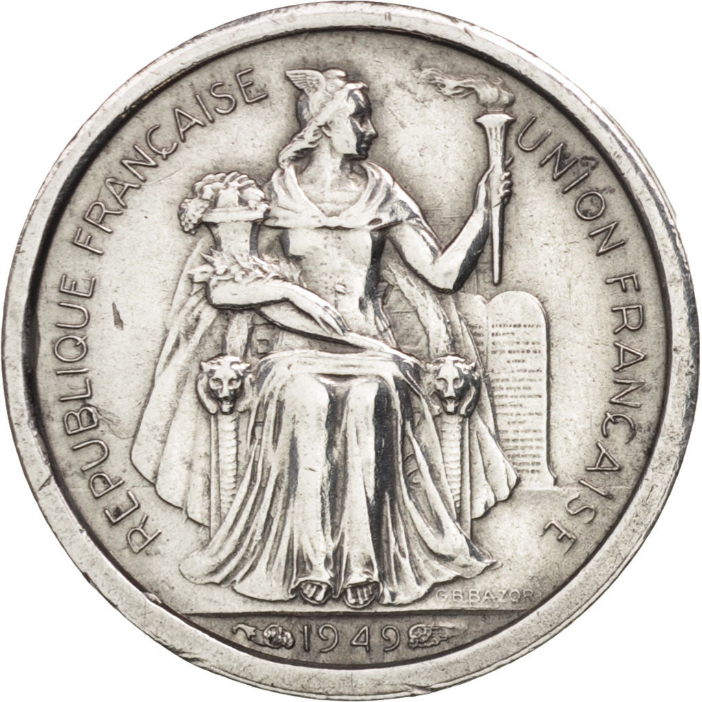 FRENCH OCEANIA, 50 Centimes, 1949, TTB+, Aluminum, KM:1