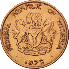Nigeria, Elizabeth II, 1/2 Kobo, 1973, AU(50-53), Bronze, KM:7