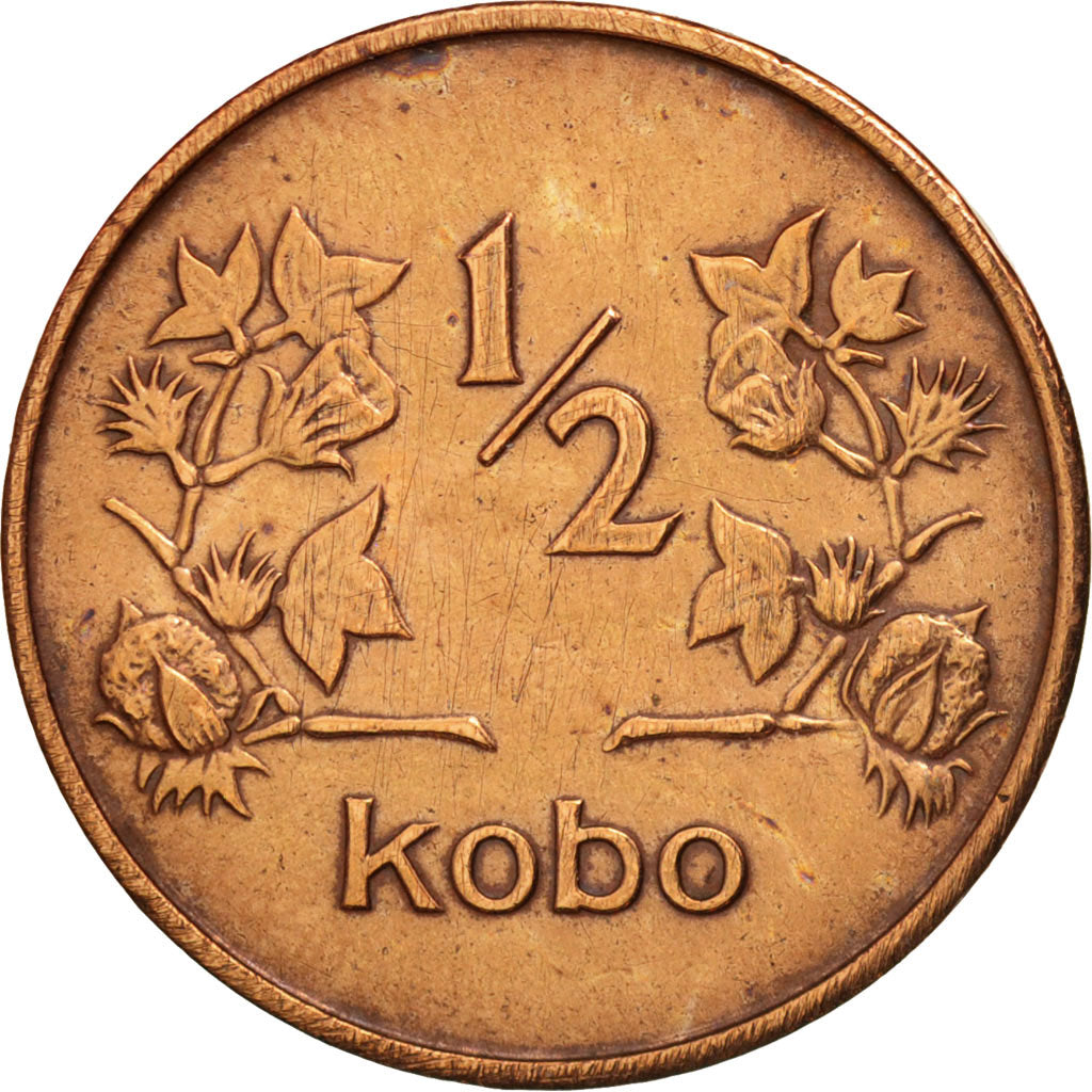 Nigeria, Elizabeth II, 1/2 Kobo, 1973, AU(50-53), Bronze, KM:7