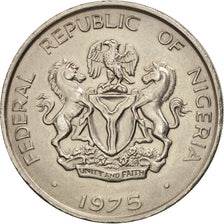 Nigeria, Elizabeth II, 25 Kobo, 1975, AU(50-53), Copper-nickel, KM:11